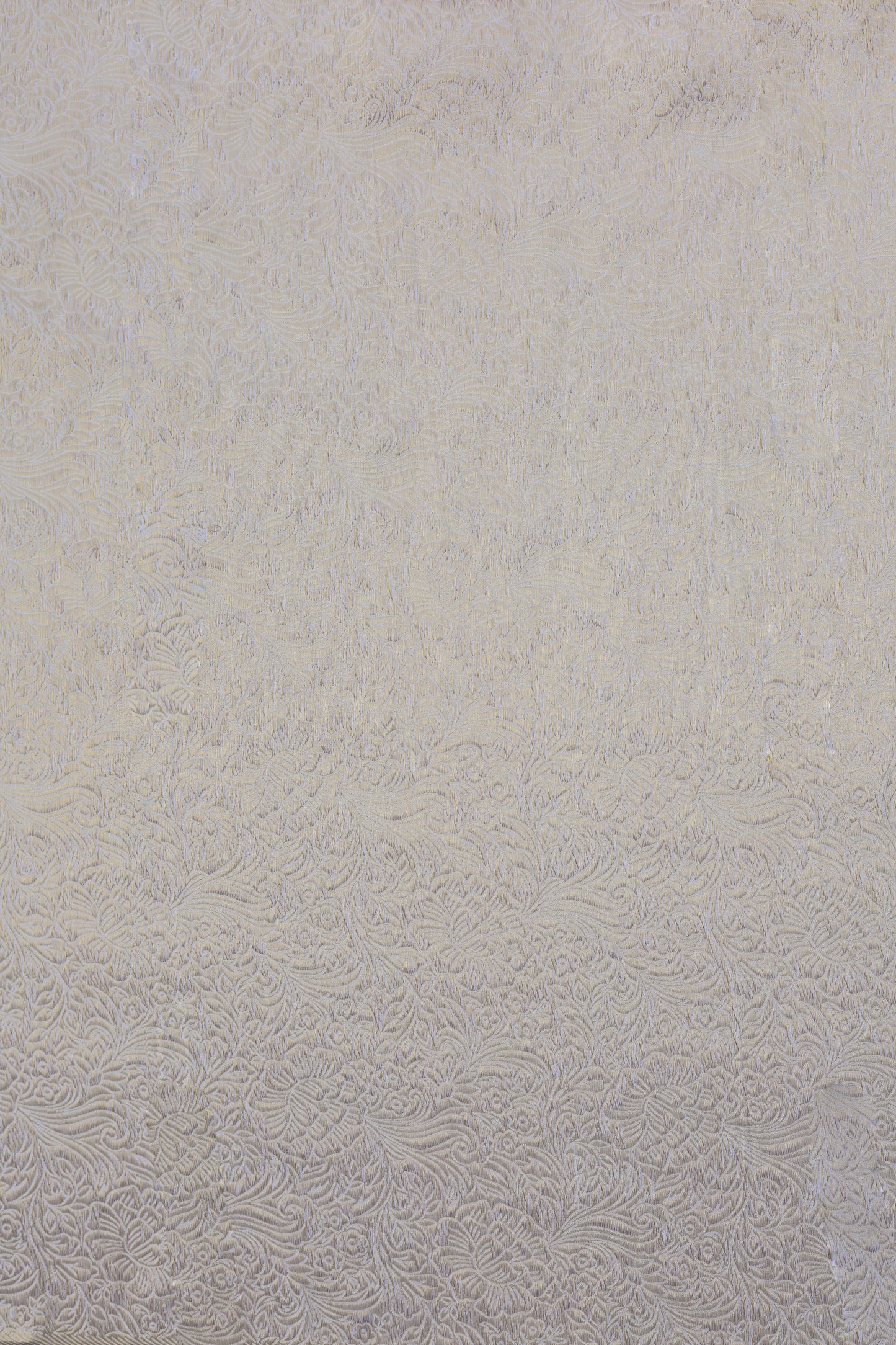 Golden Floral Embossed Banarasi Fabric