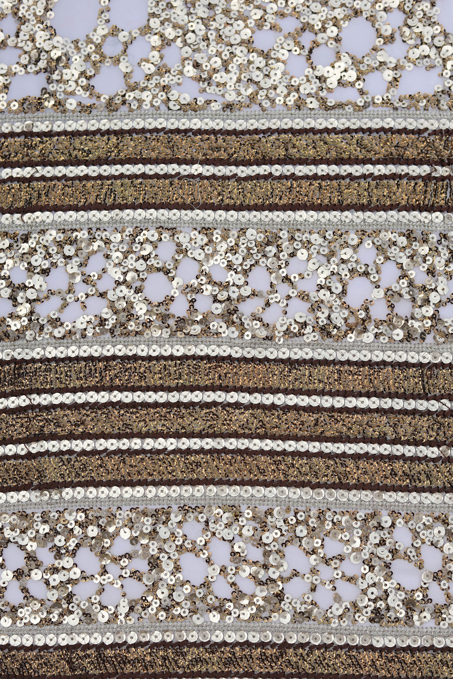 Gold Embellished Floral Sequin Fabric