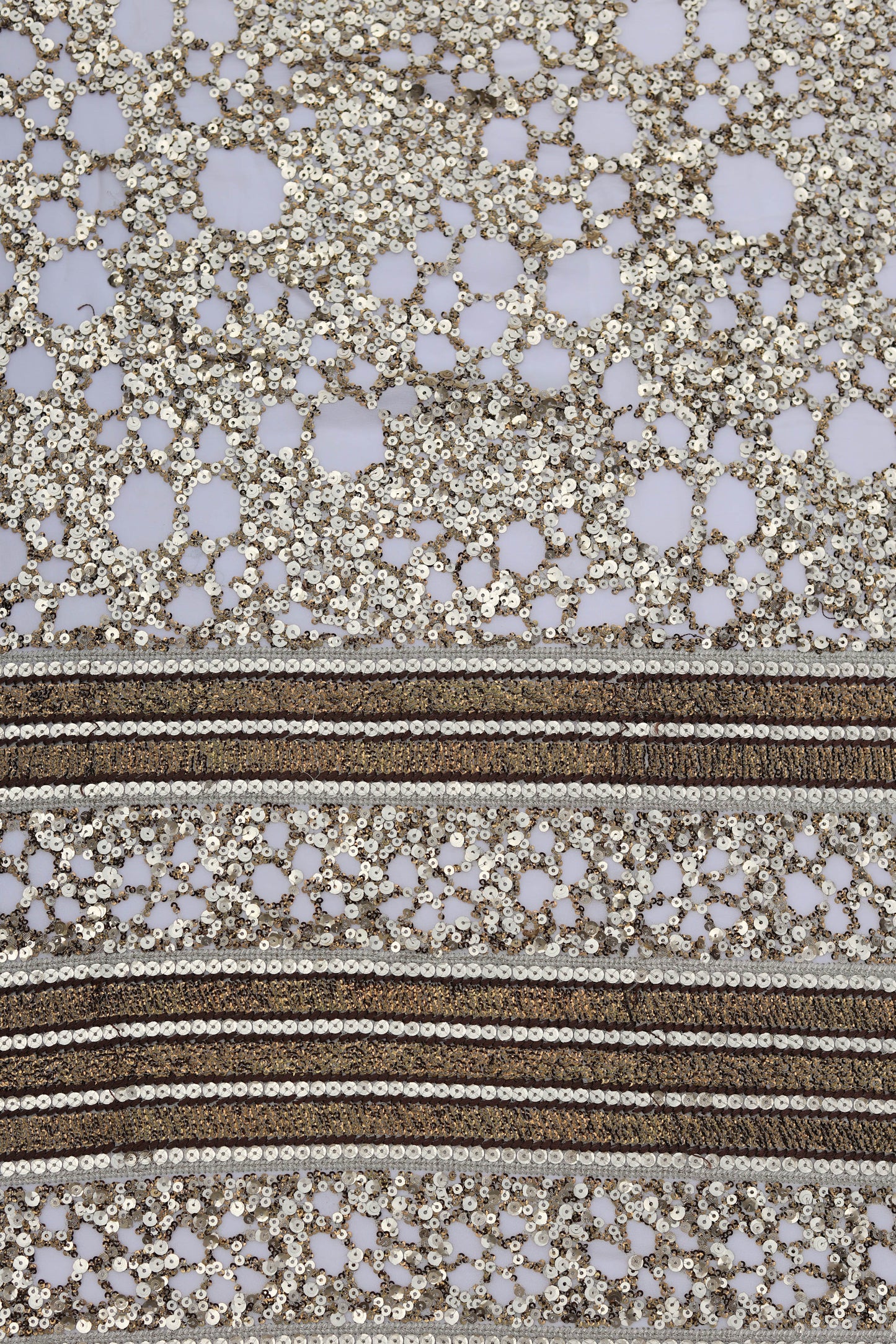 Gold Embellished Floral Sequin Fabric