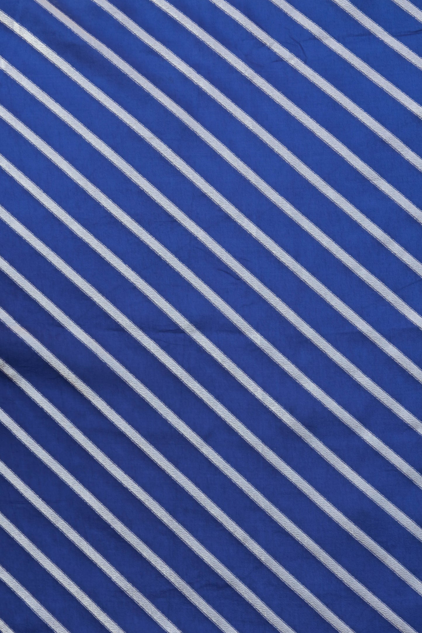 White Gold Striped Organza Fabric with Silk Sheen