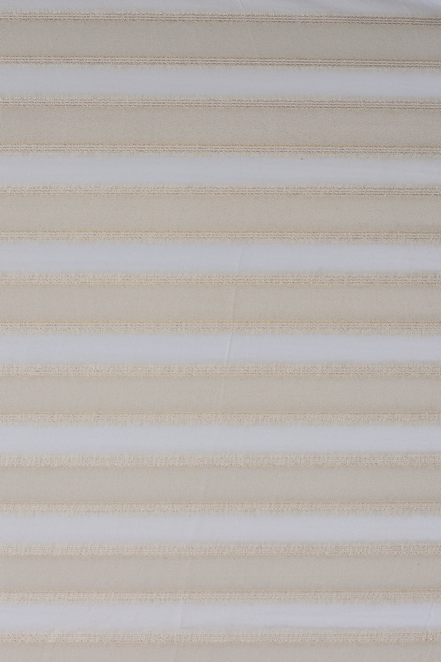 White Gold Horizontal Striped Sheer Organza Fabric