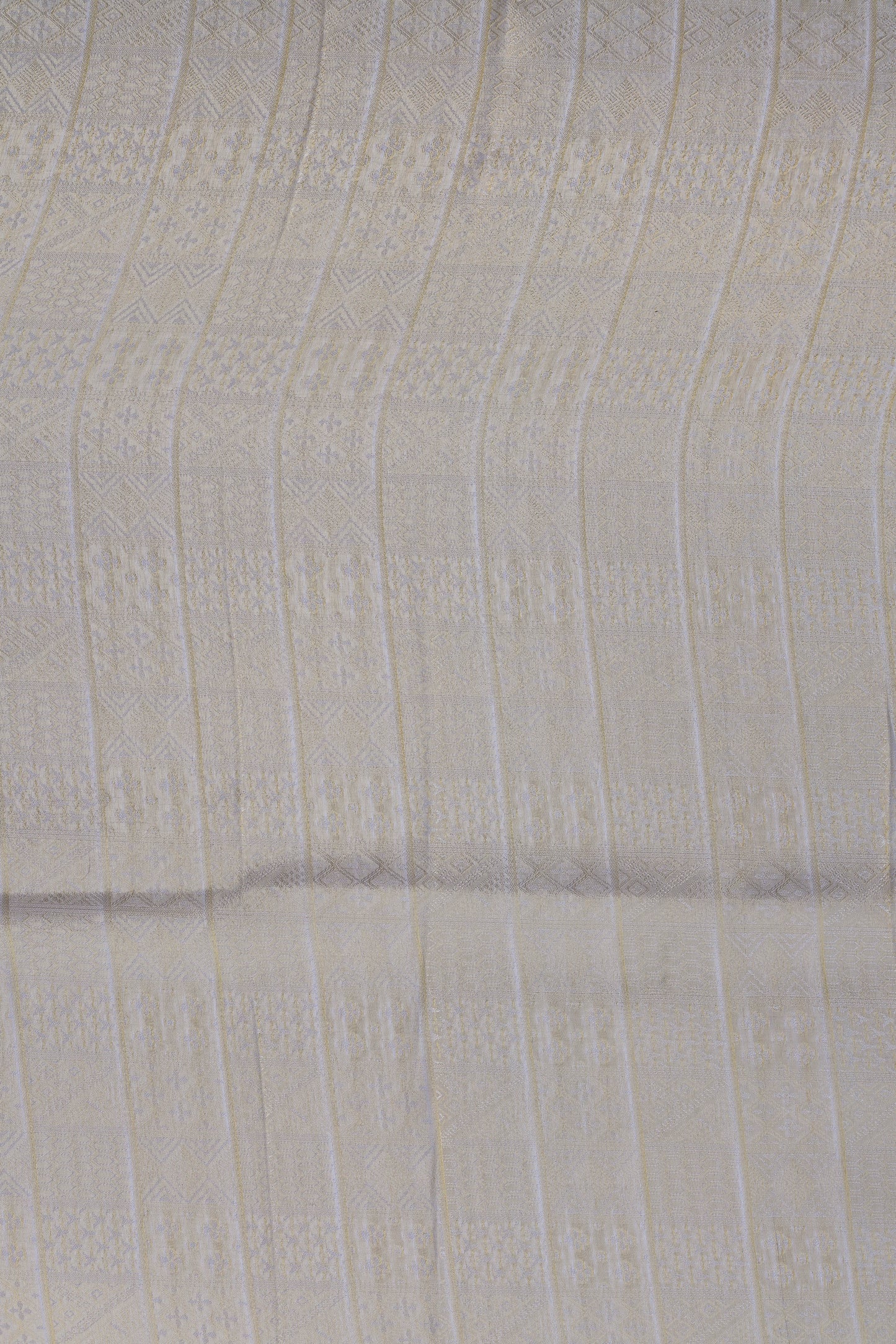 Pure Tanchoi Silk Brocade Fabric with Ethnic Geometric Weave