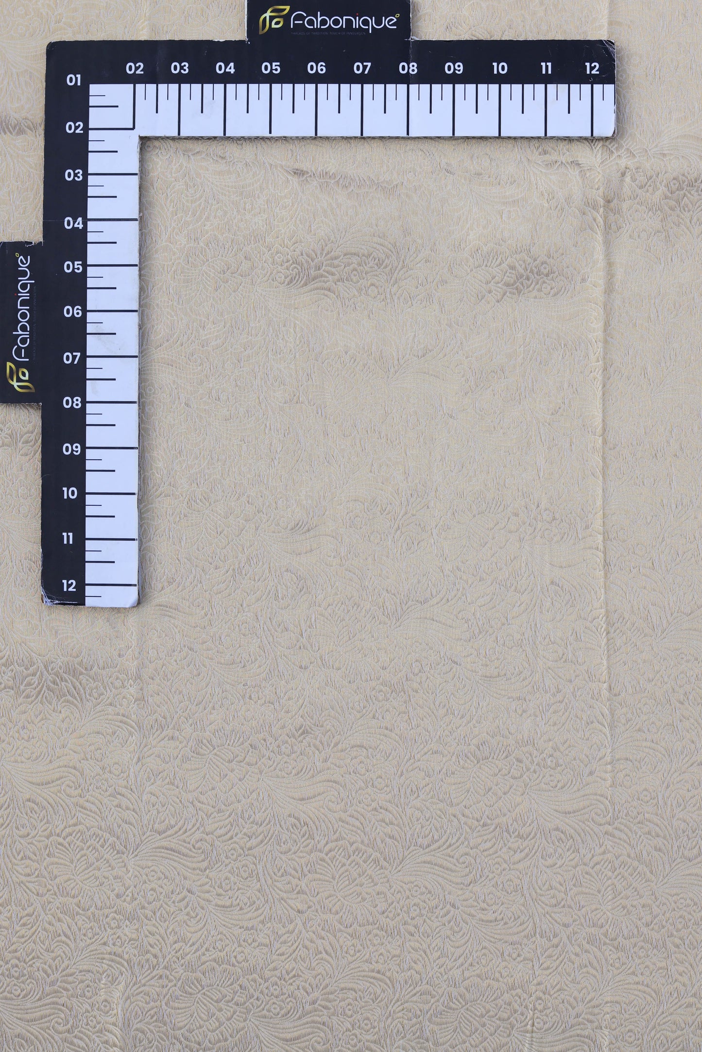 Golden Floral Embossed Banarasi Fabric