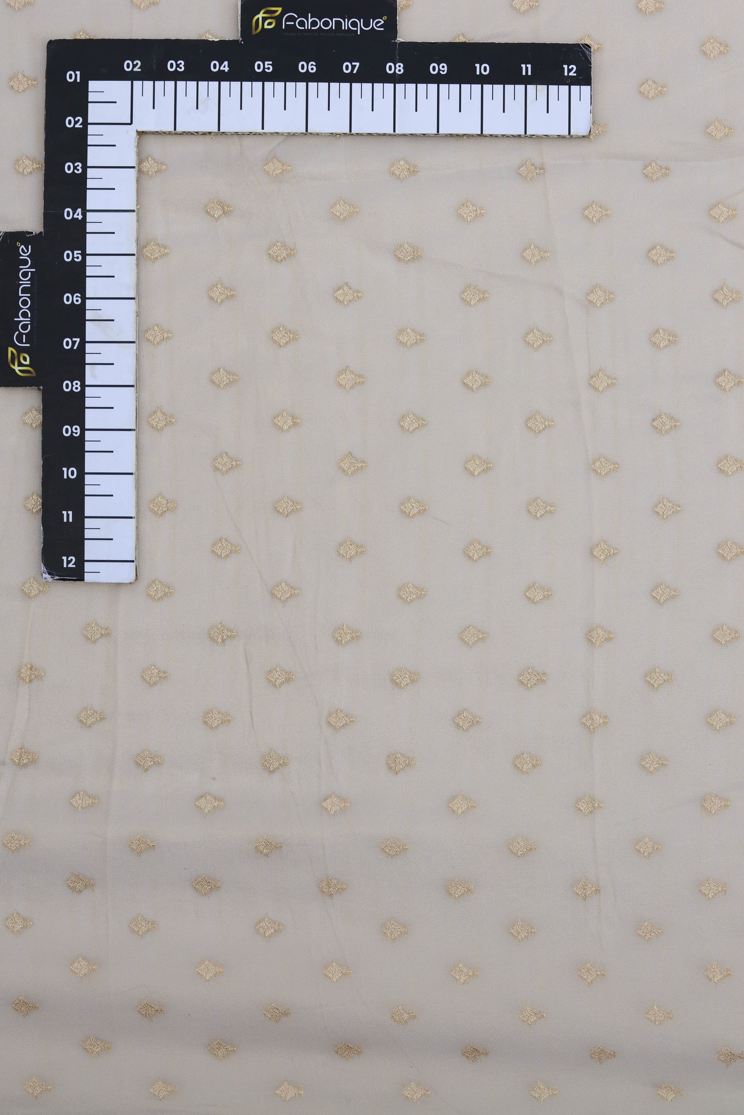 Elegant Gold Diamond Motif Jacquard Fabric