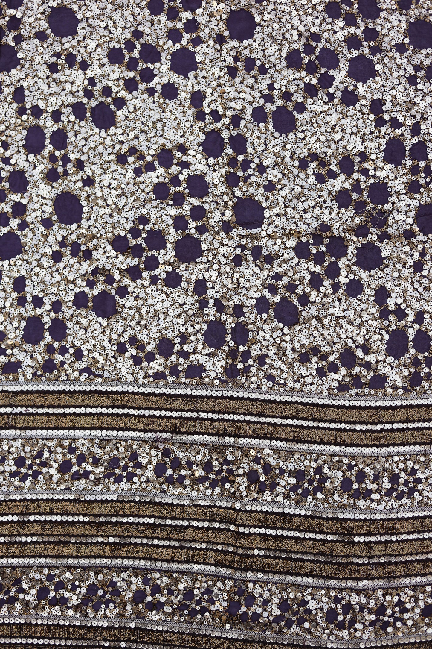 Gold Embellished Floral Sequin Fabric