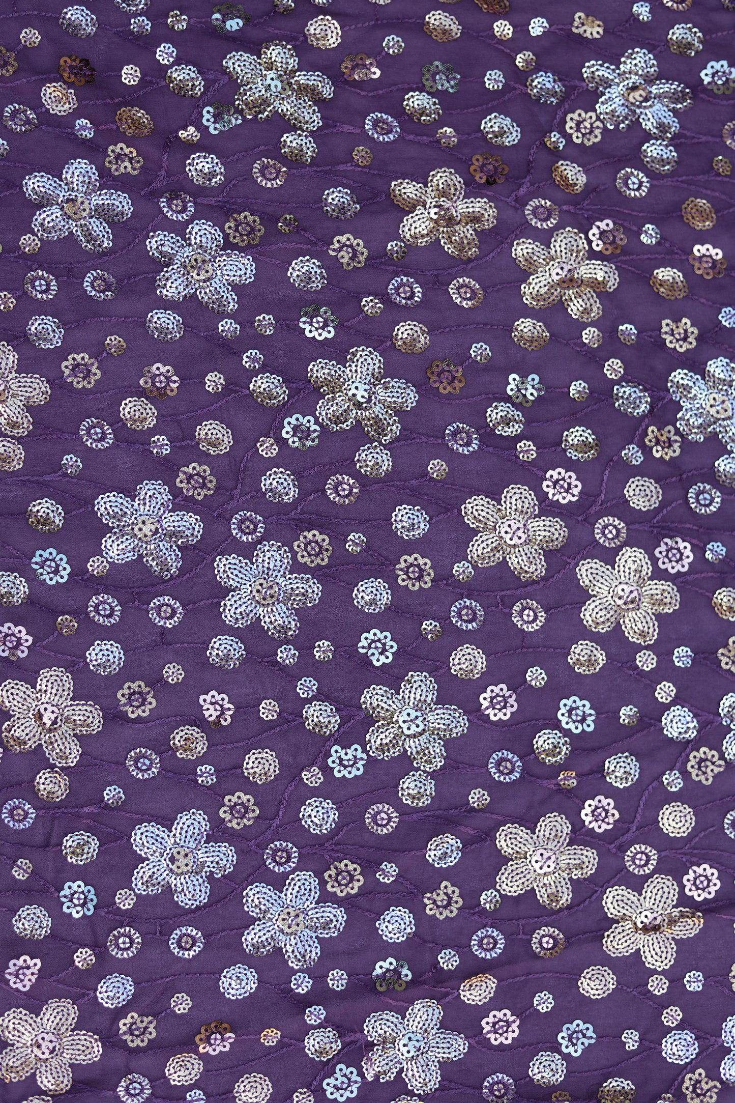 Floral Sequin Embroidered Fabric