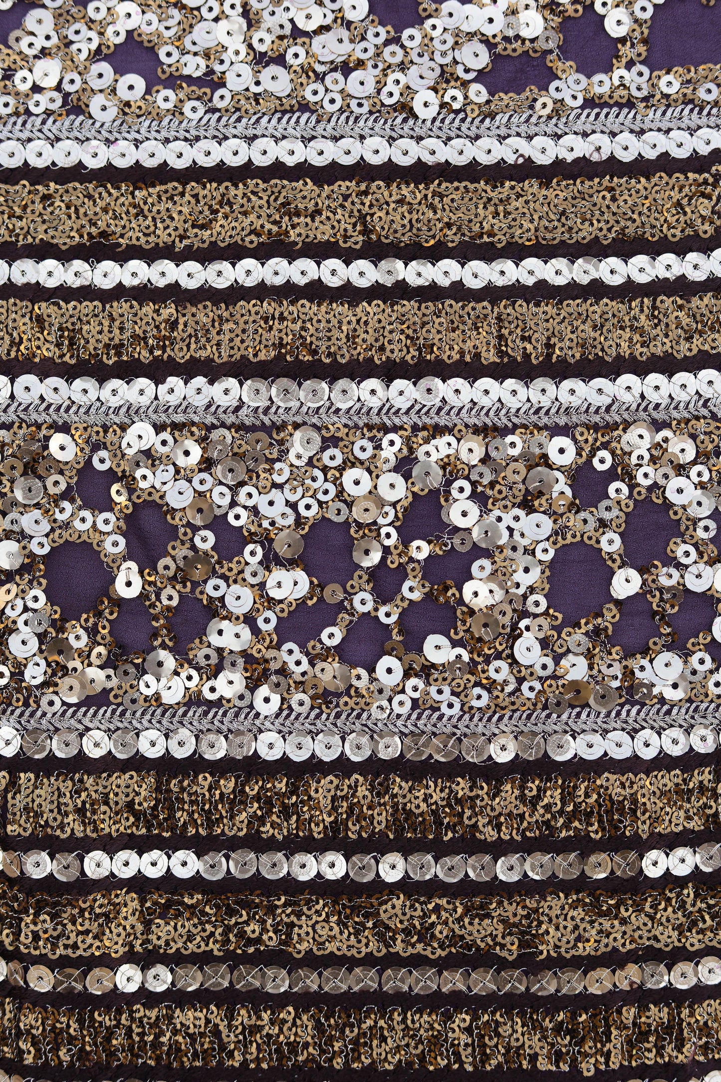 Gold Embellished Floral Sequin Fabric