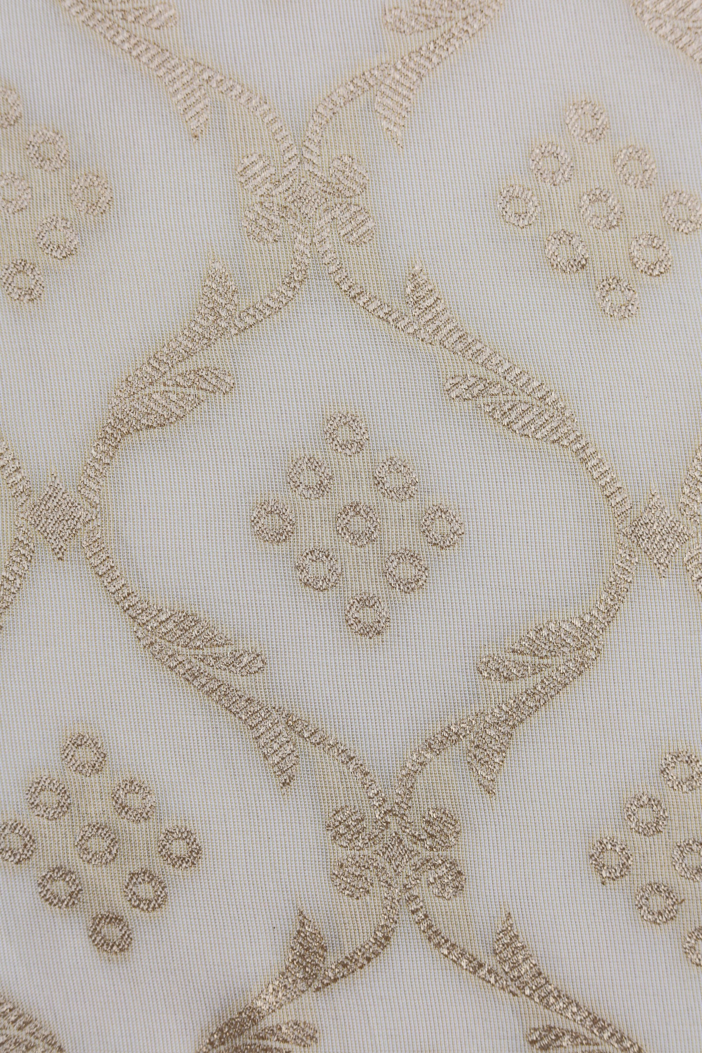 Golden Lattice Pattern Sheer Organza Fabric