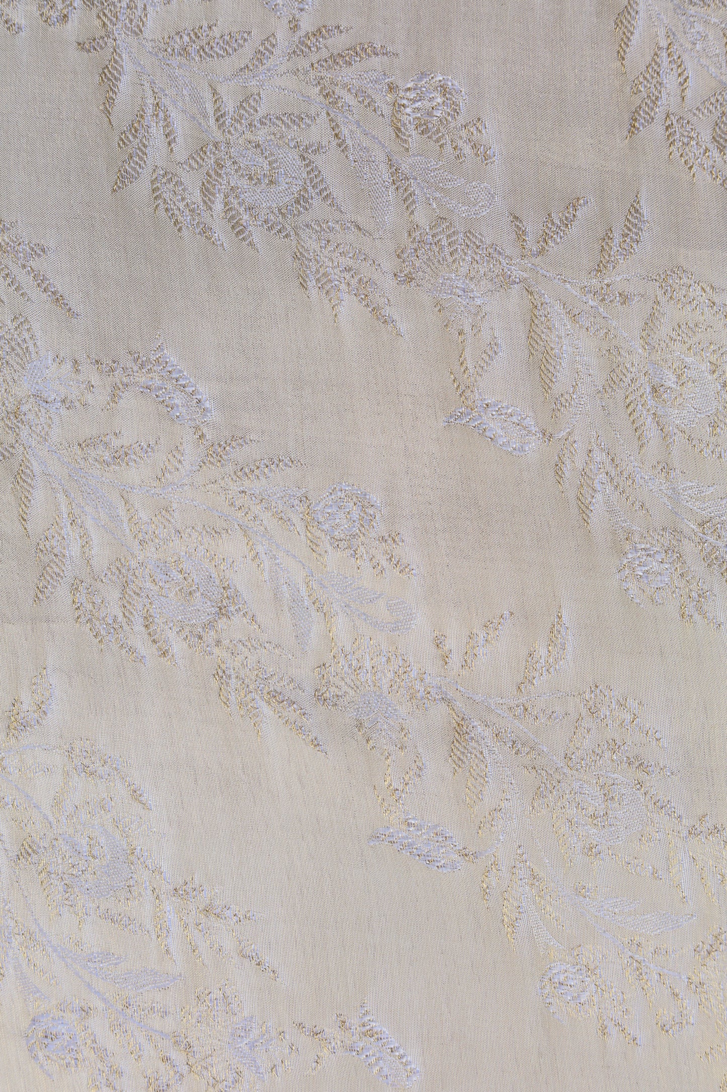 Golden Woven Pure Tanchoi Silk Floral Brocade Fabric