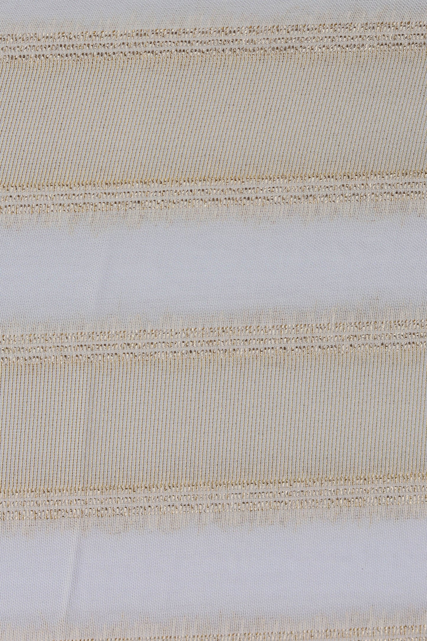 White Gold Horizontal Striped Sheer Organza Fabric