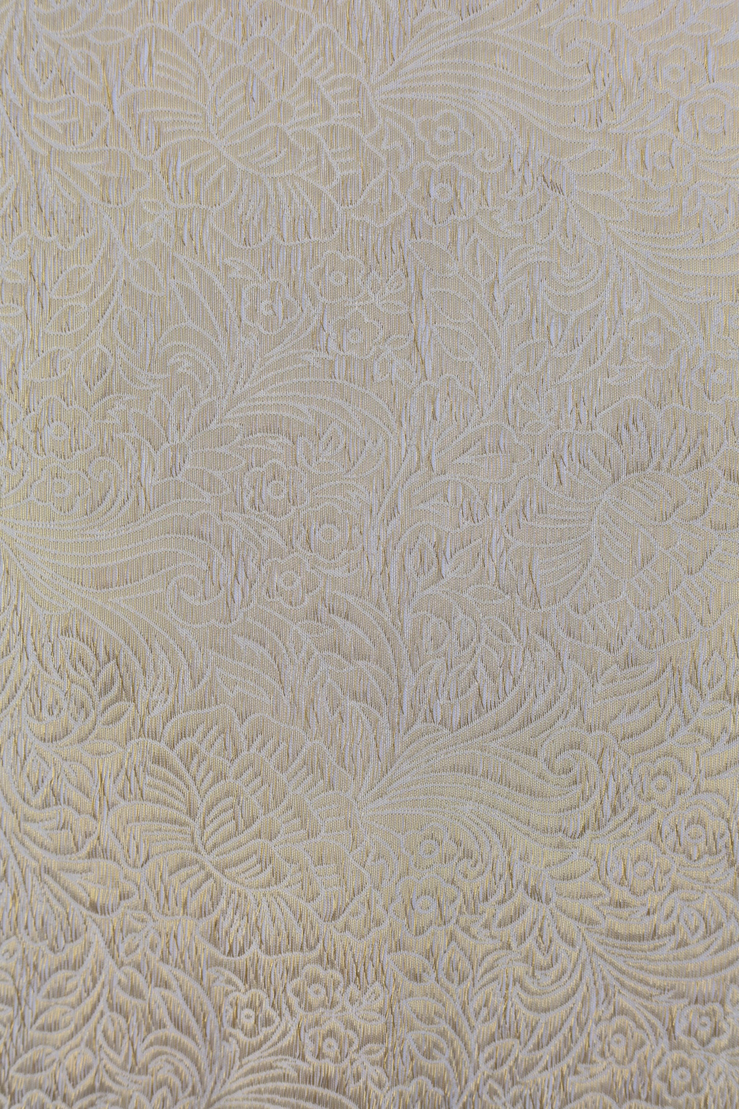 Golden Floral Embossed Banarasi Fabric