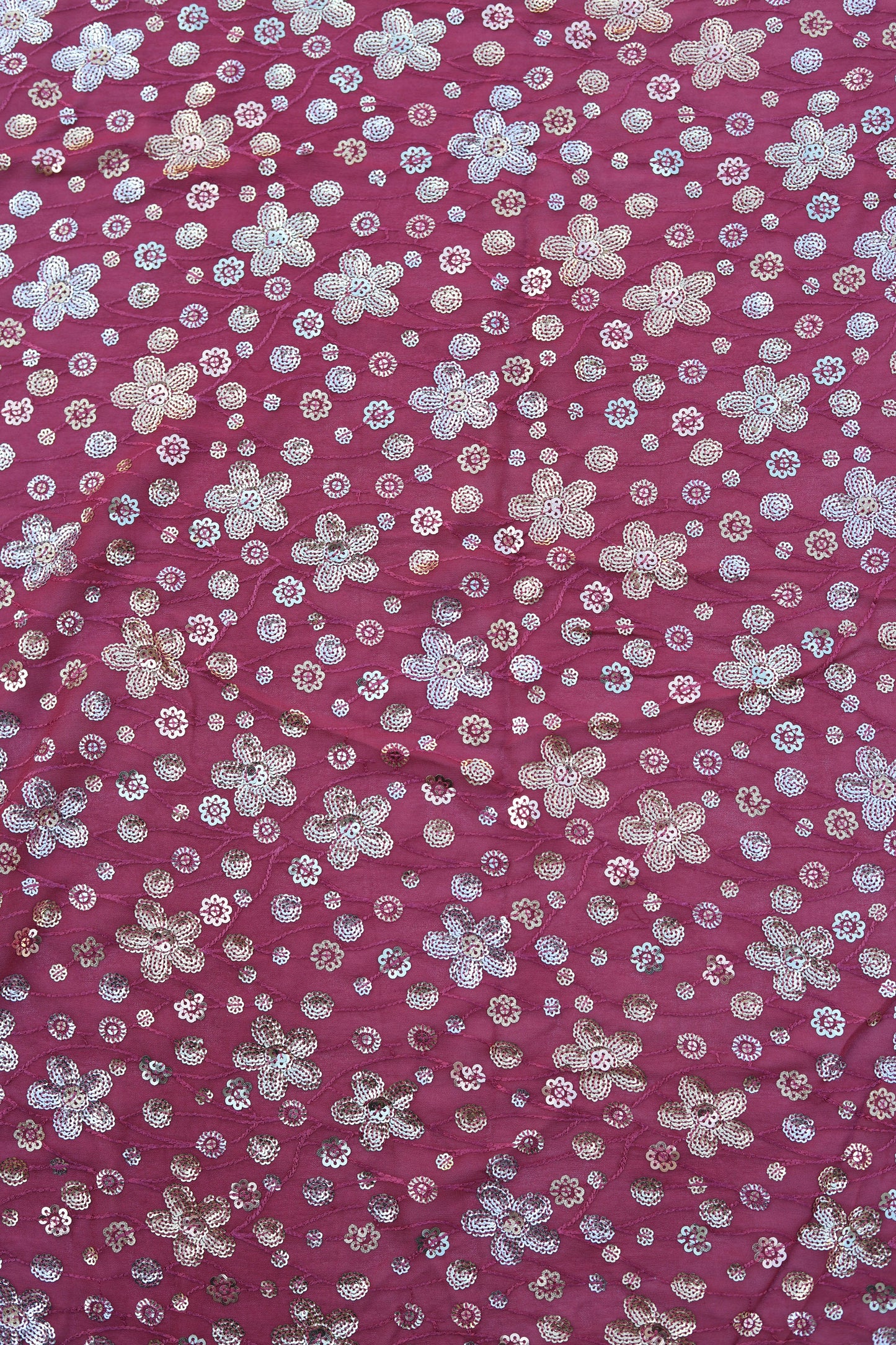 Floral Sequin Embroidered Fabric