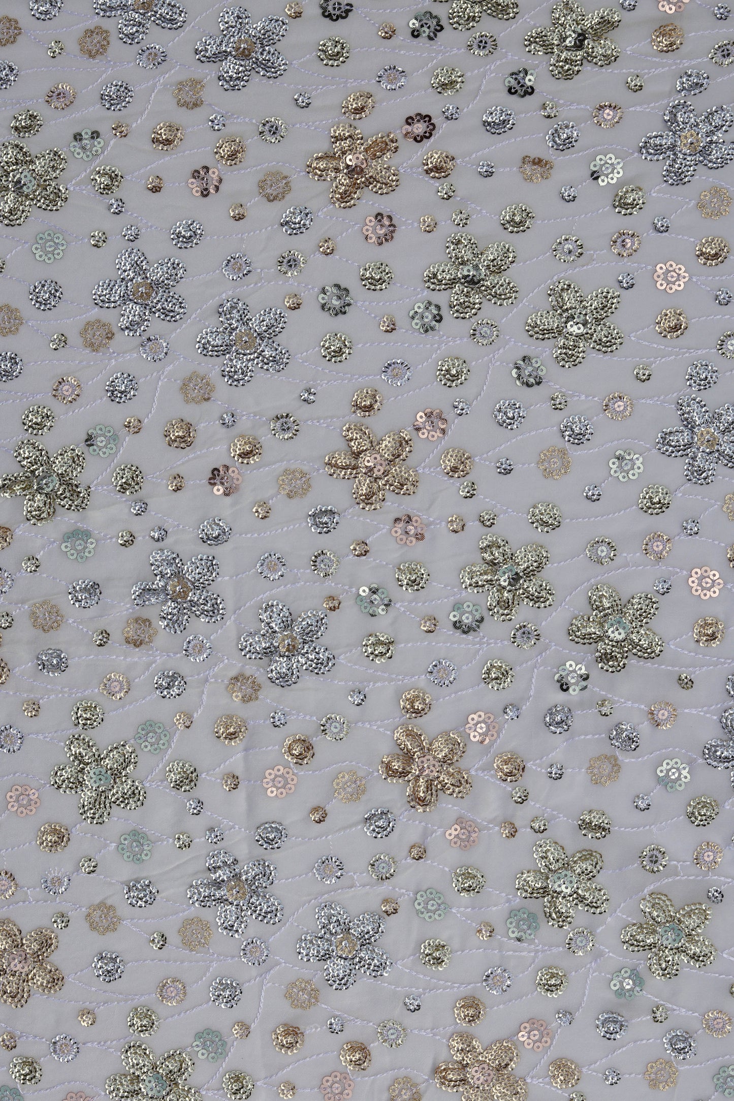 Floral Sequin Embroidered Fabric