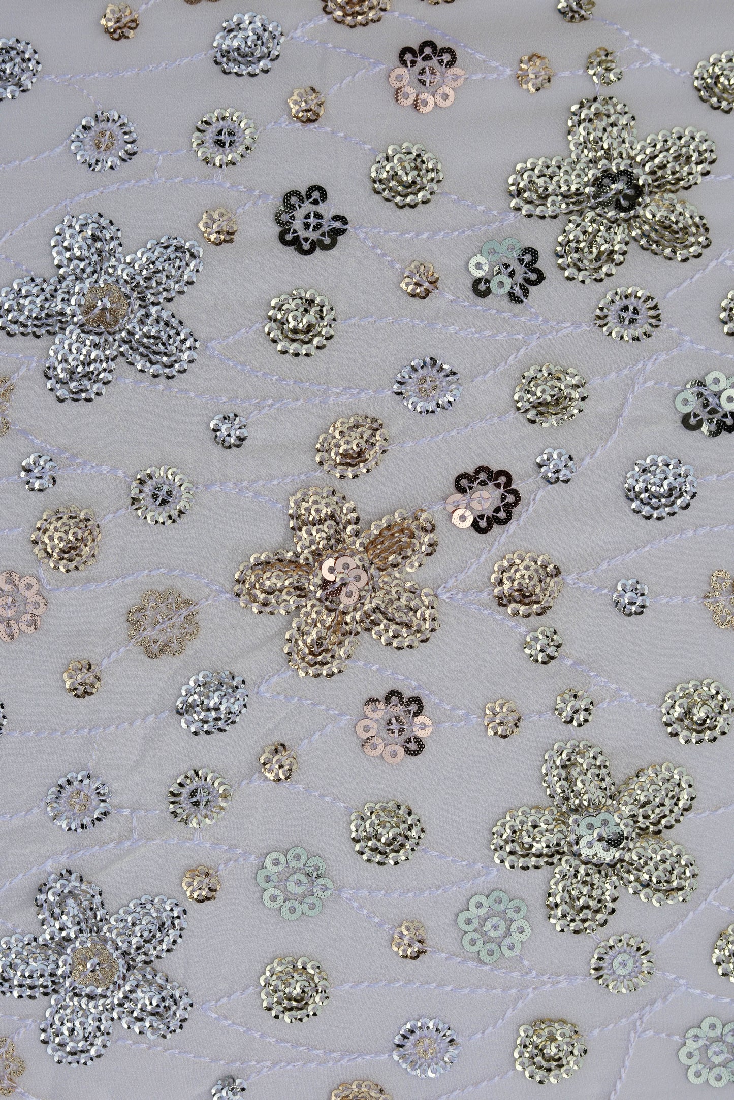 Floral Sequin Embroidered Fabric