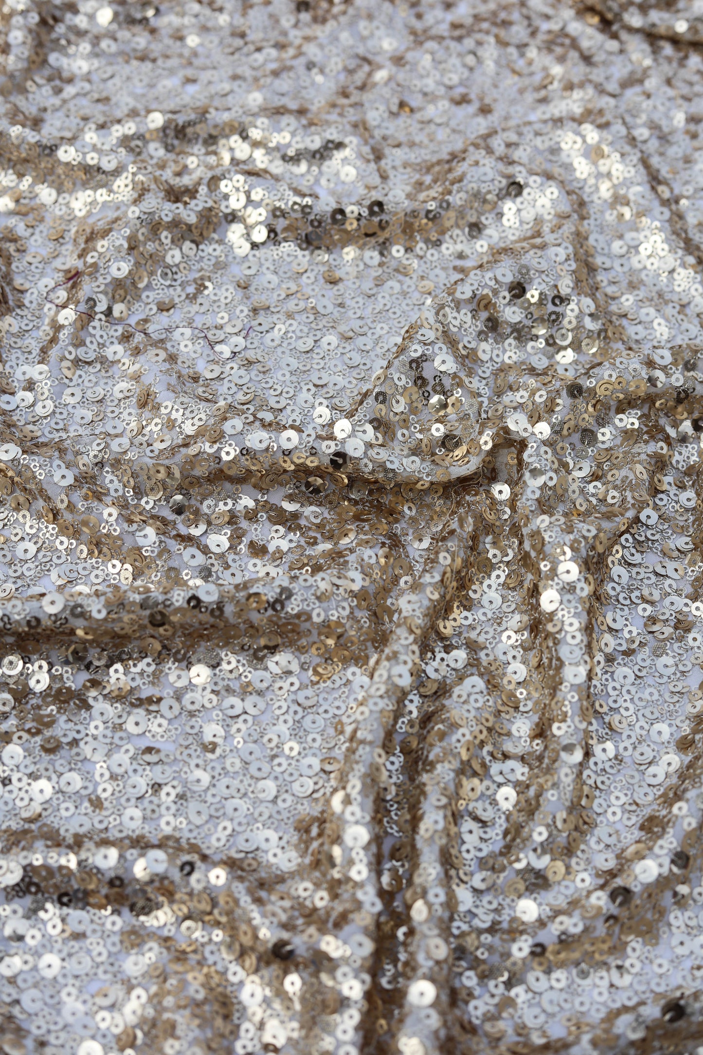 Gold Silver Floral Embroidered Fabric