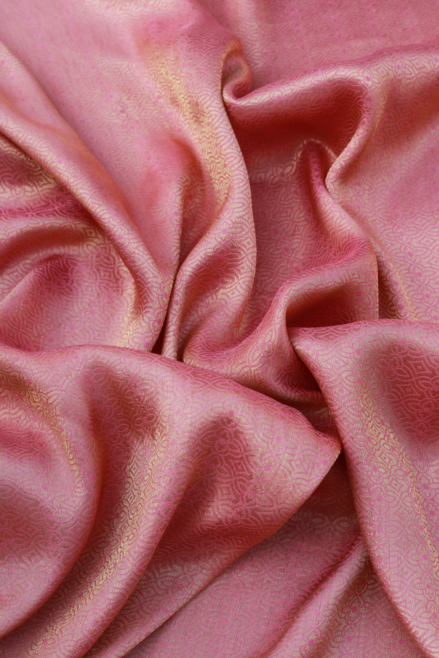 Ivory Banarasi Brocade Fabric with Floral Geometric Weave