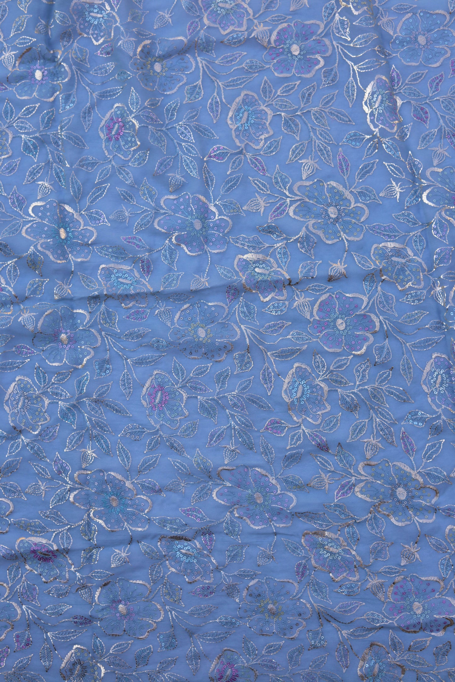 Fabonique Floral Embroidered Sequin Fabric