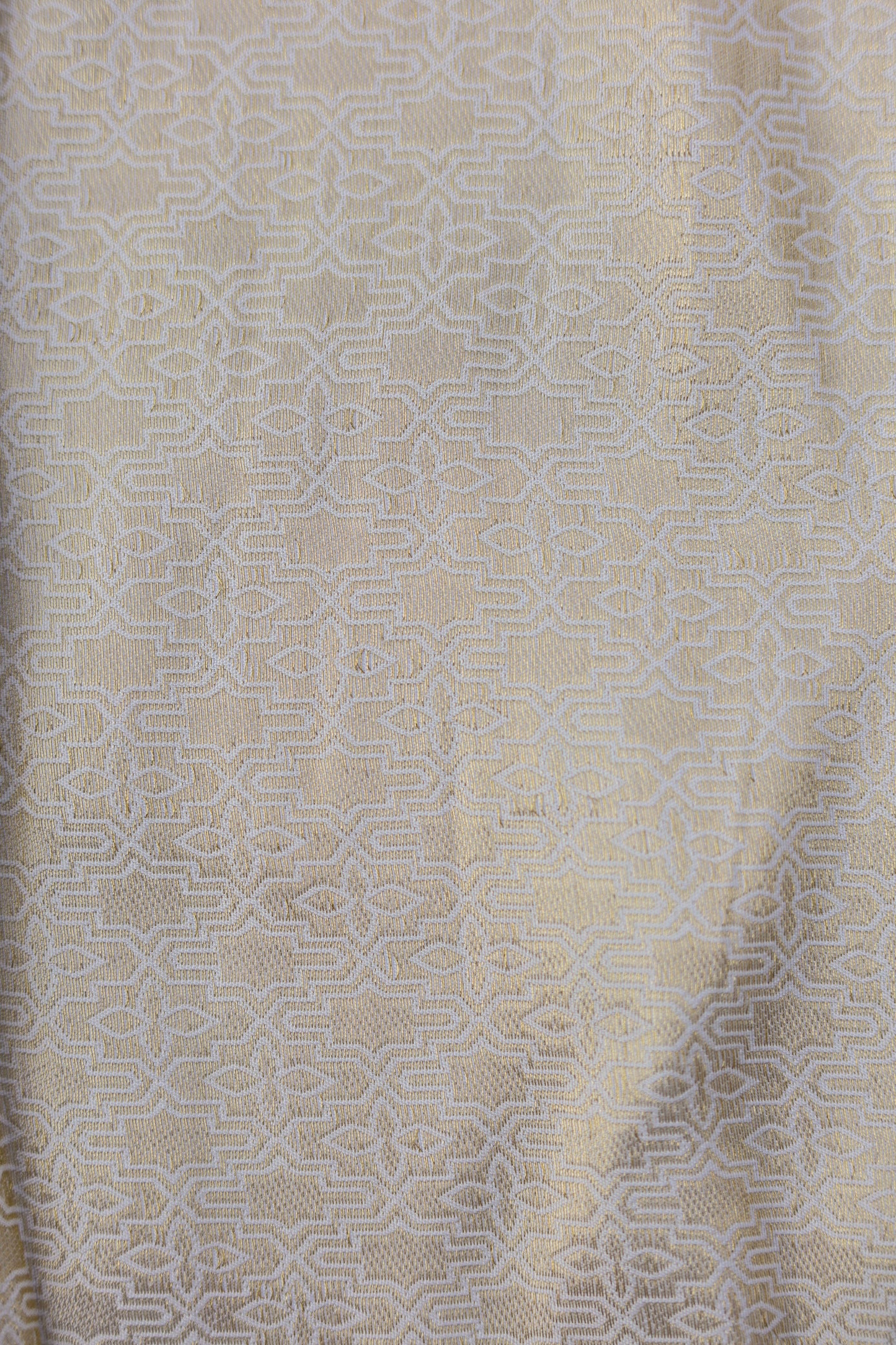 Subtle Gold Geometric Banarasi Jacquard Fabric