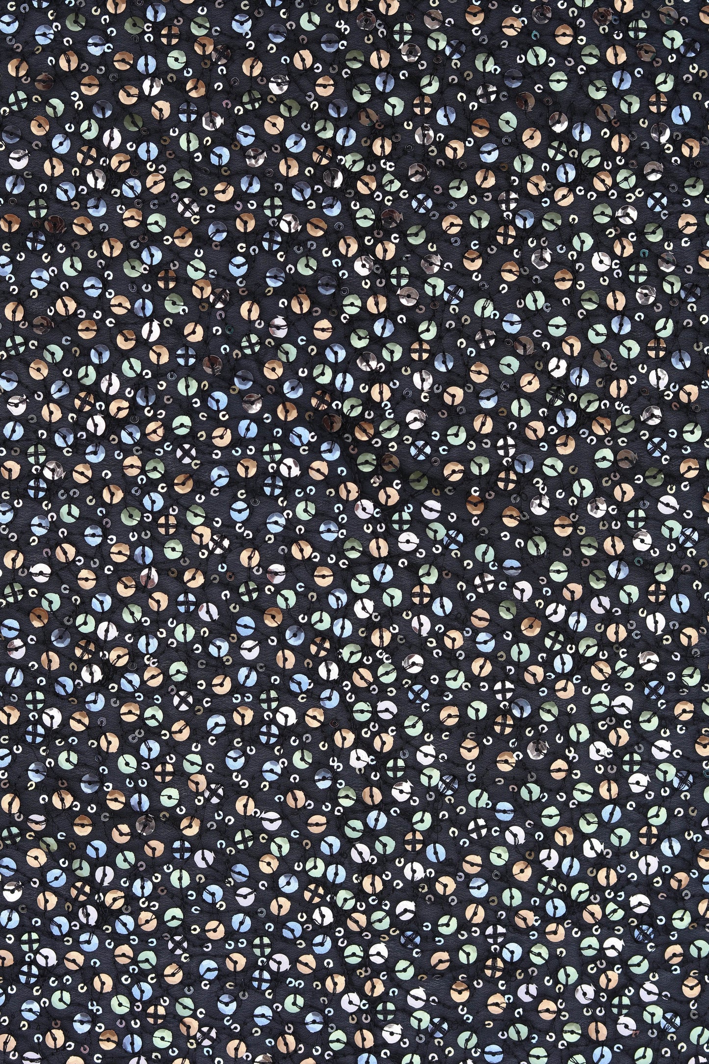 Multicolored Shimmer Sequin Fabric on Navy