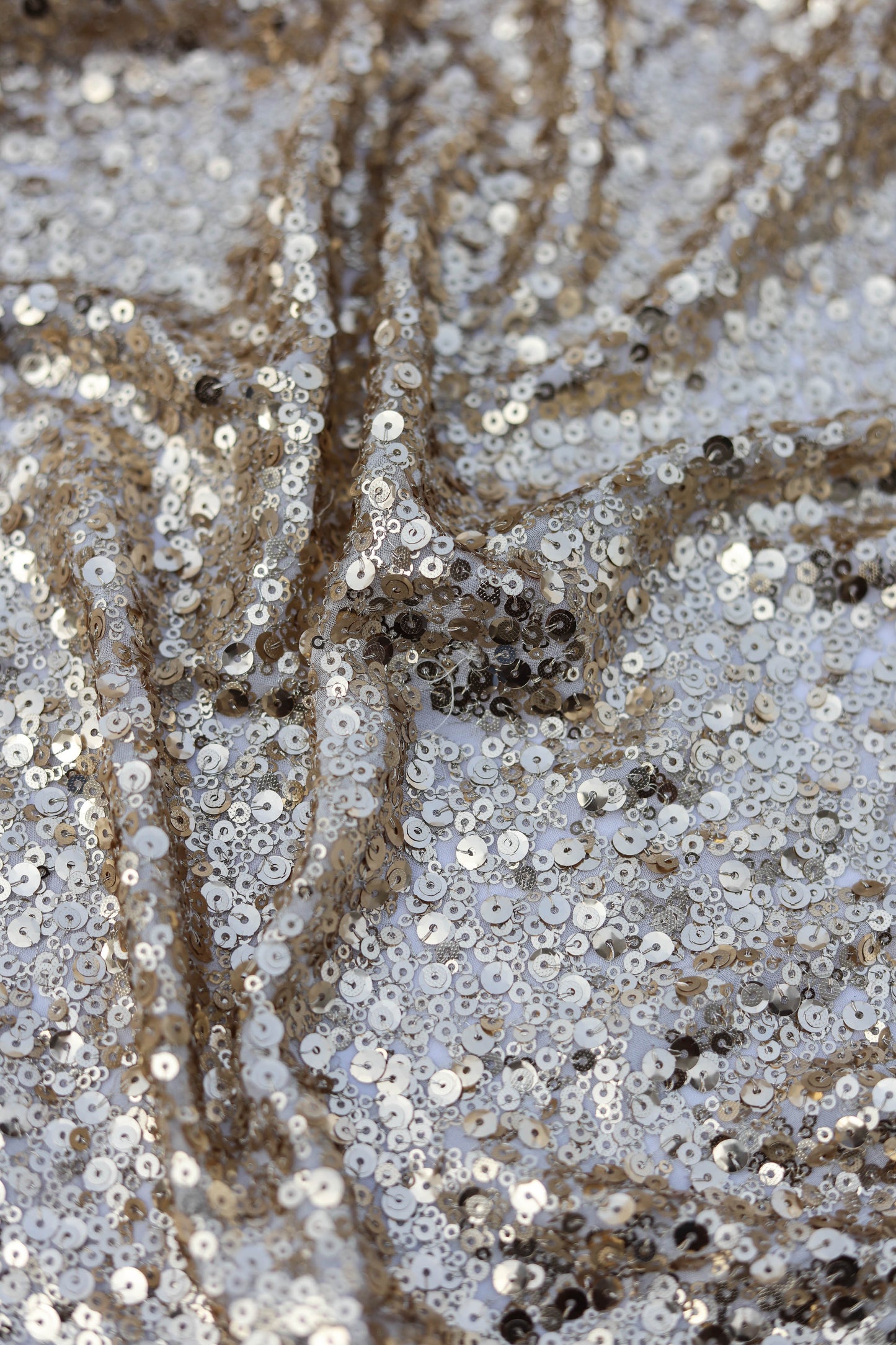Gold Silver Floral Embroidered Fabric