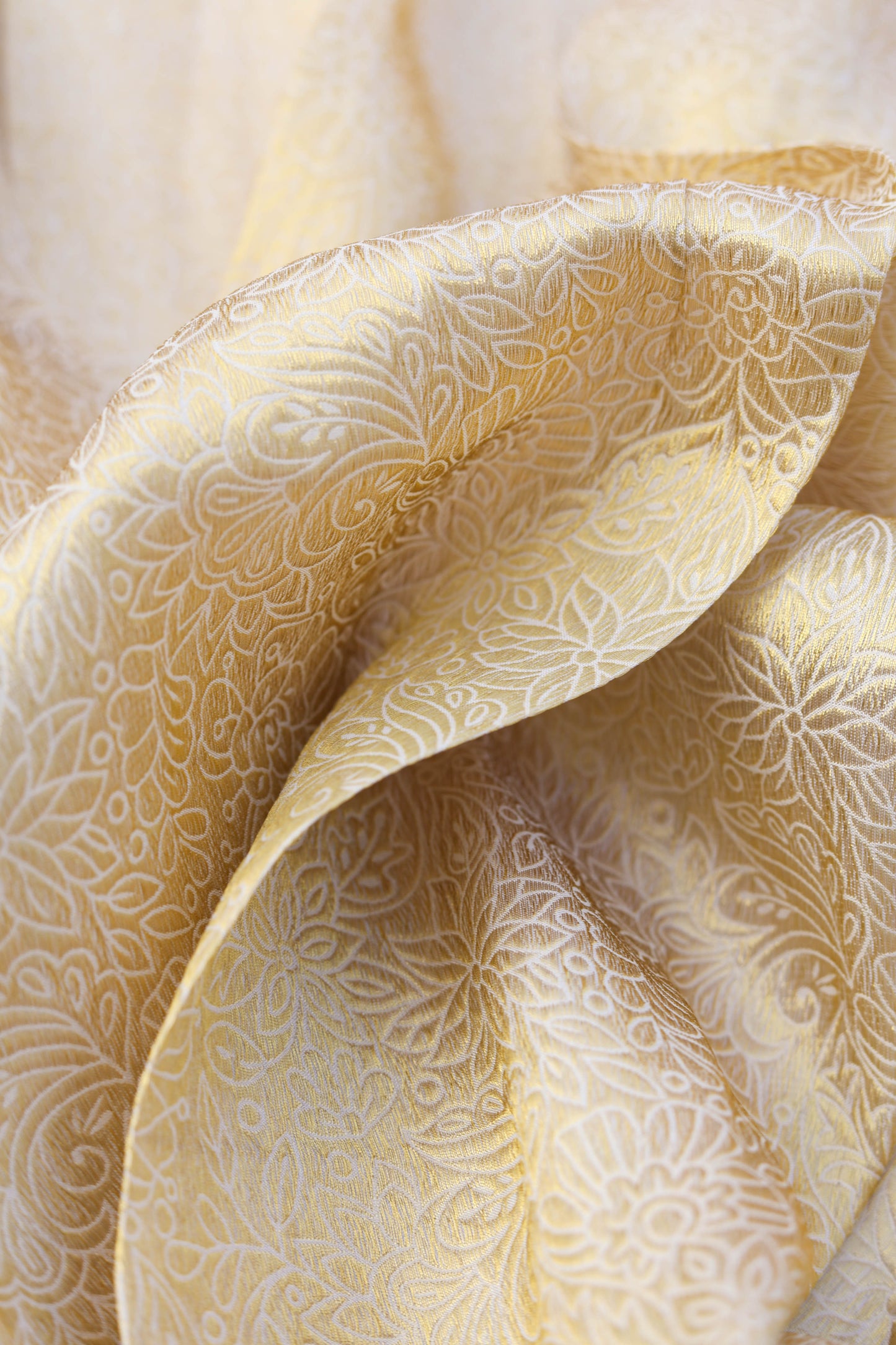 Floral Gold Embossed Brocade Fabric