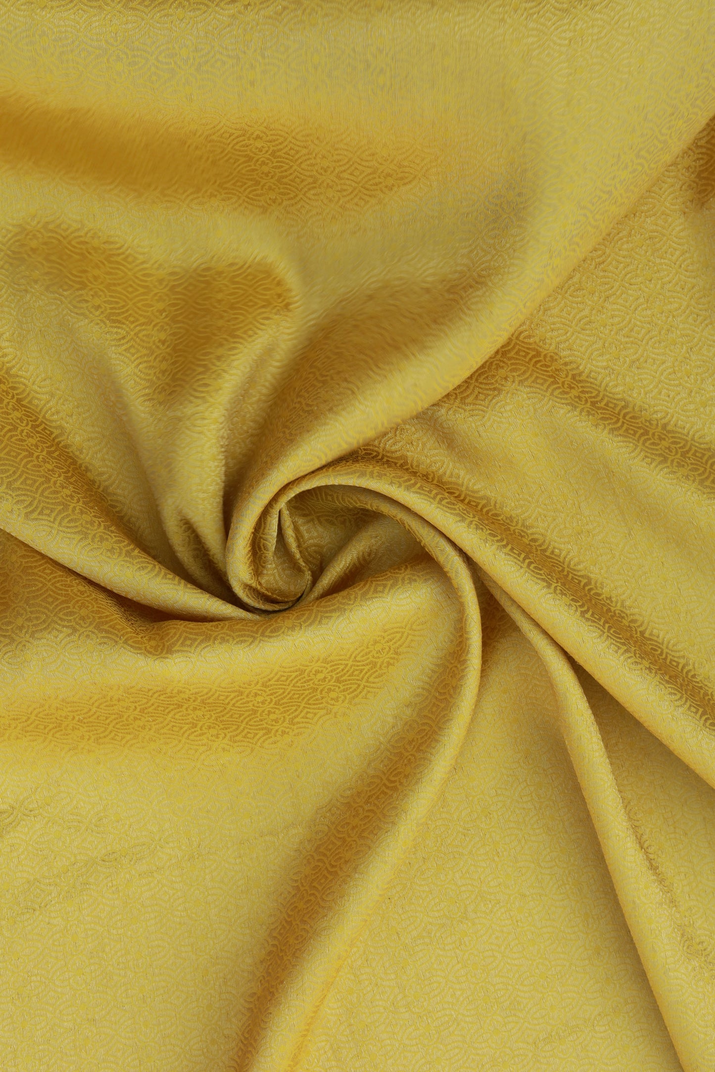 Ivory Banarasi Brocade Fabric with Floral Geometric Weave