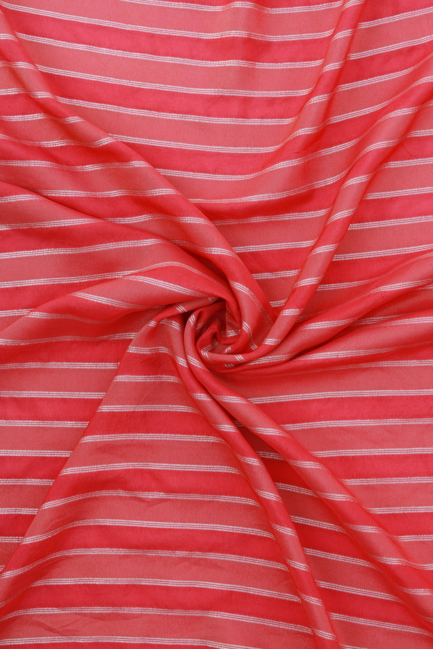 White Gold Horizontal Striped Sheer Organza Fabric