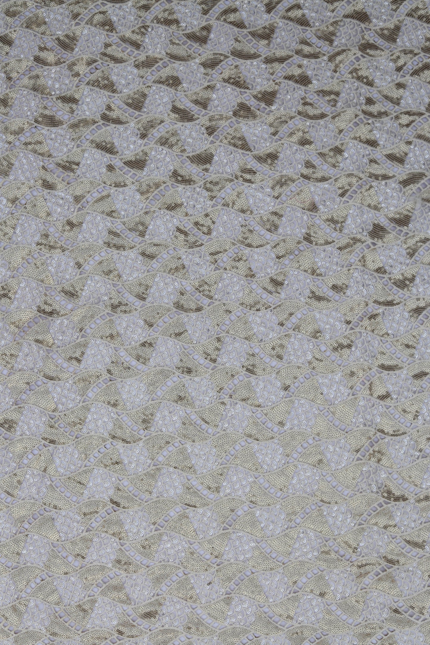 Gold Floral Embroidered Net Fabric with Cutwork
