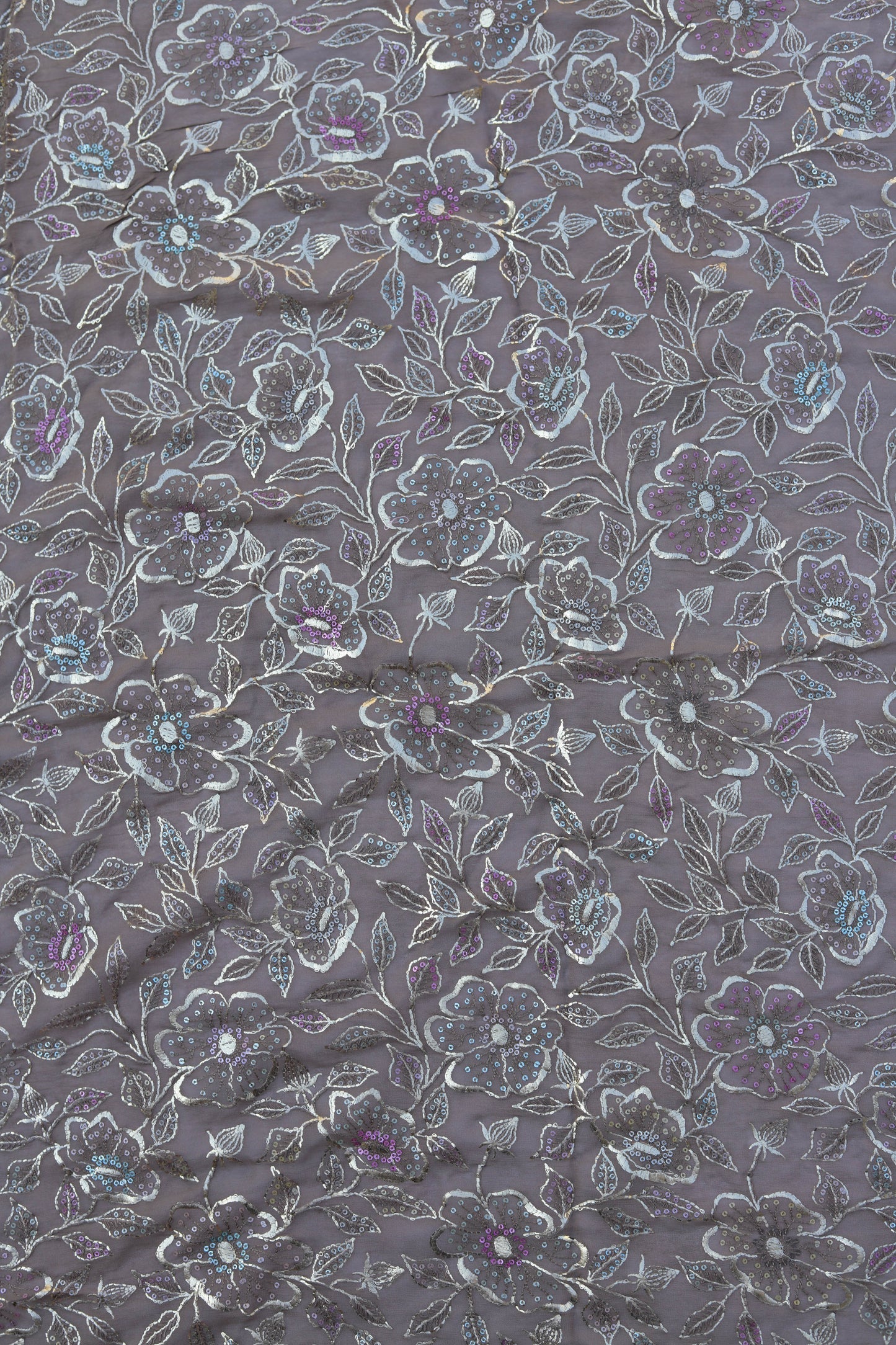 Fabonique Floral Embroidered Sequin Fabric