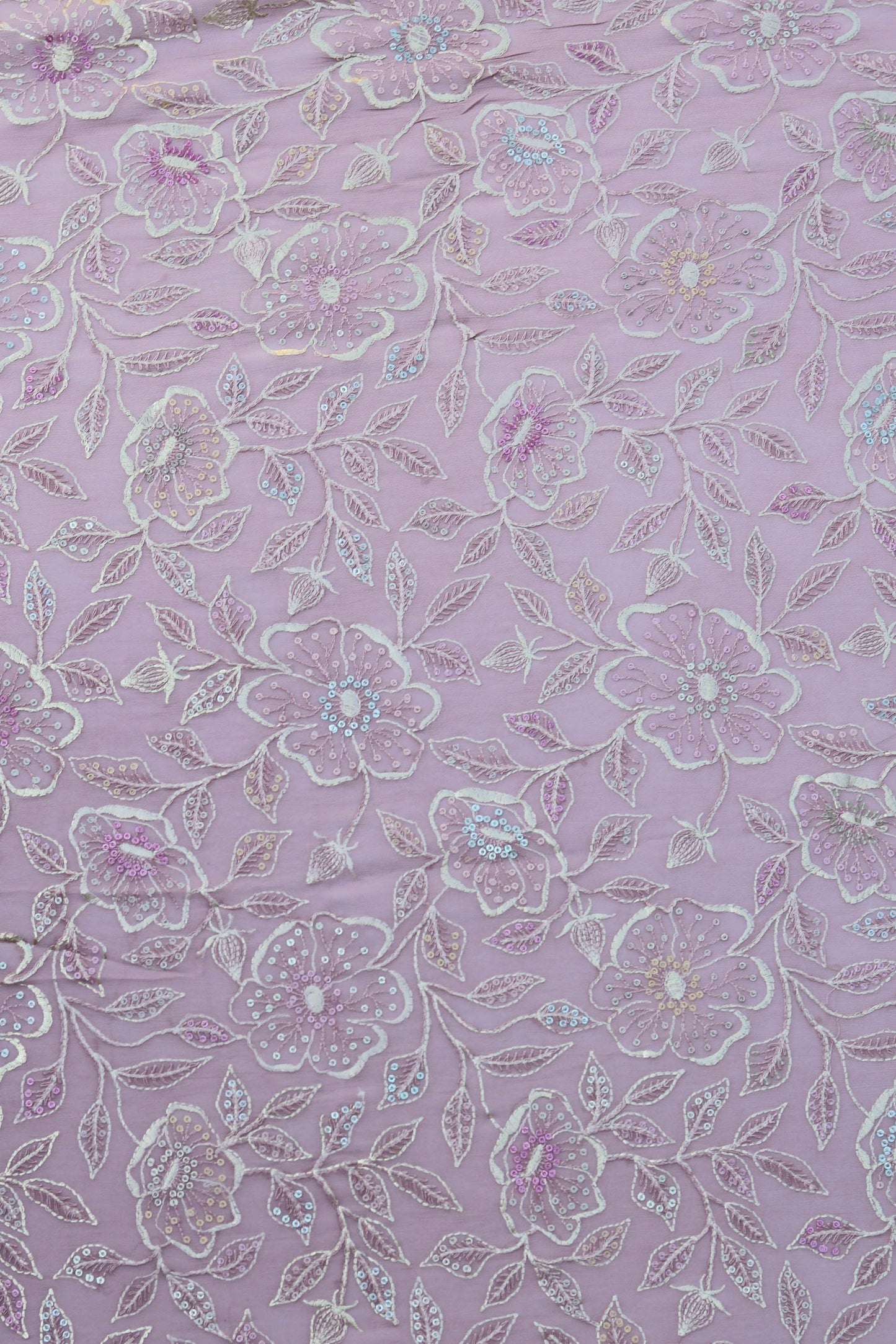 Fabonique Floral Embroidered Sequin Fabric