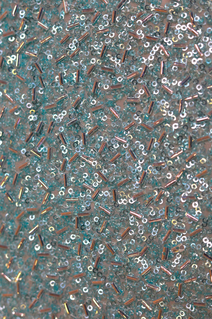 Sequin & Tube Bead Embellished Fox Georgette Fabric