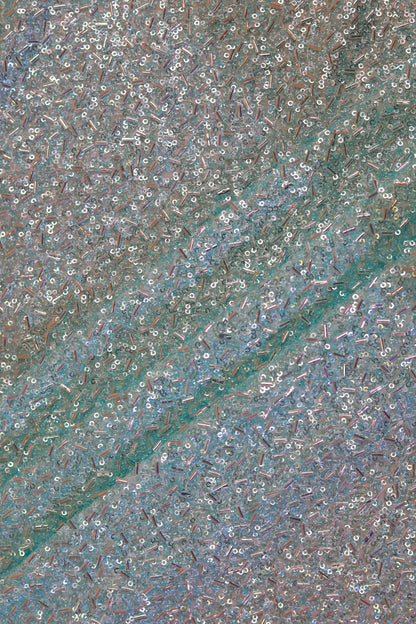 Sequin & Tube Bead Embellished Fox Georgette Fabric