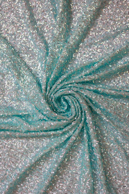 Sequin & Tube Bead Embellished Fox Georgette Fabric