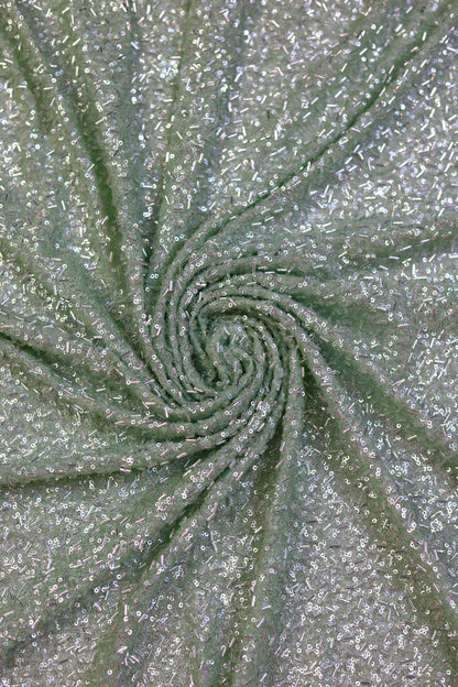 Sequin & Tube Bead Embellished Fox Georgette Fabric