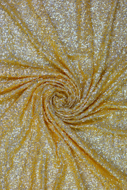 Sequin & Tube Bead Embellished Fox Georgette Fabric