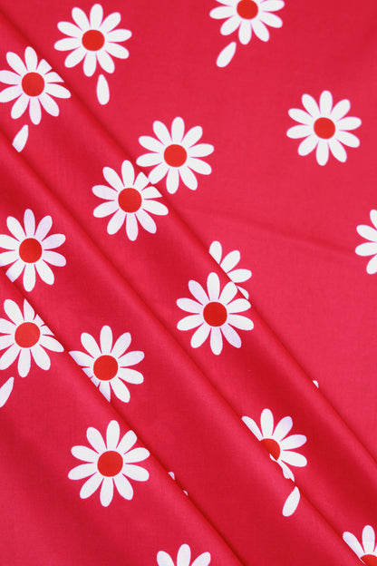 Rosy Meadow Muslin Printed Fabric