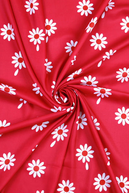 Rosy Meadow Muslin Printed Fabric