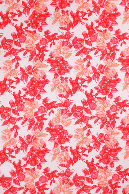 Peach Petal Whisper Muslin Printed Fabric