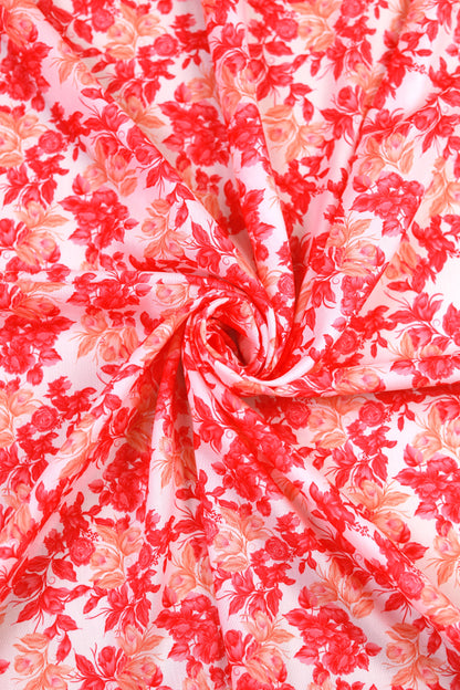 Scarlet Bloom Unstitched Fabric Combo