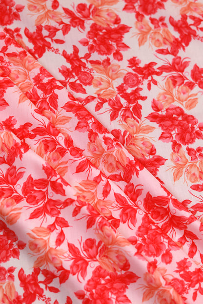 Scarlet Bloom Unstitched Fabric Combo