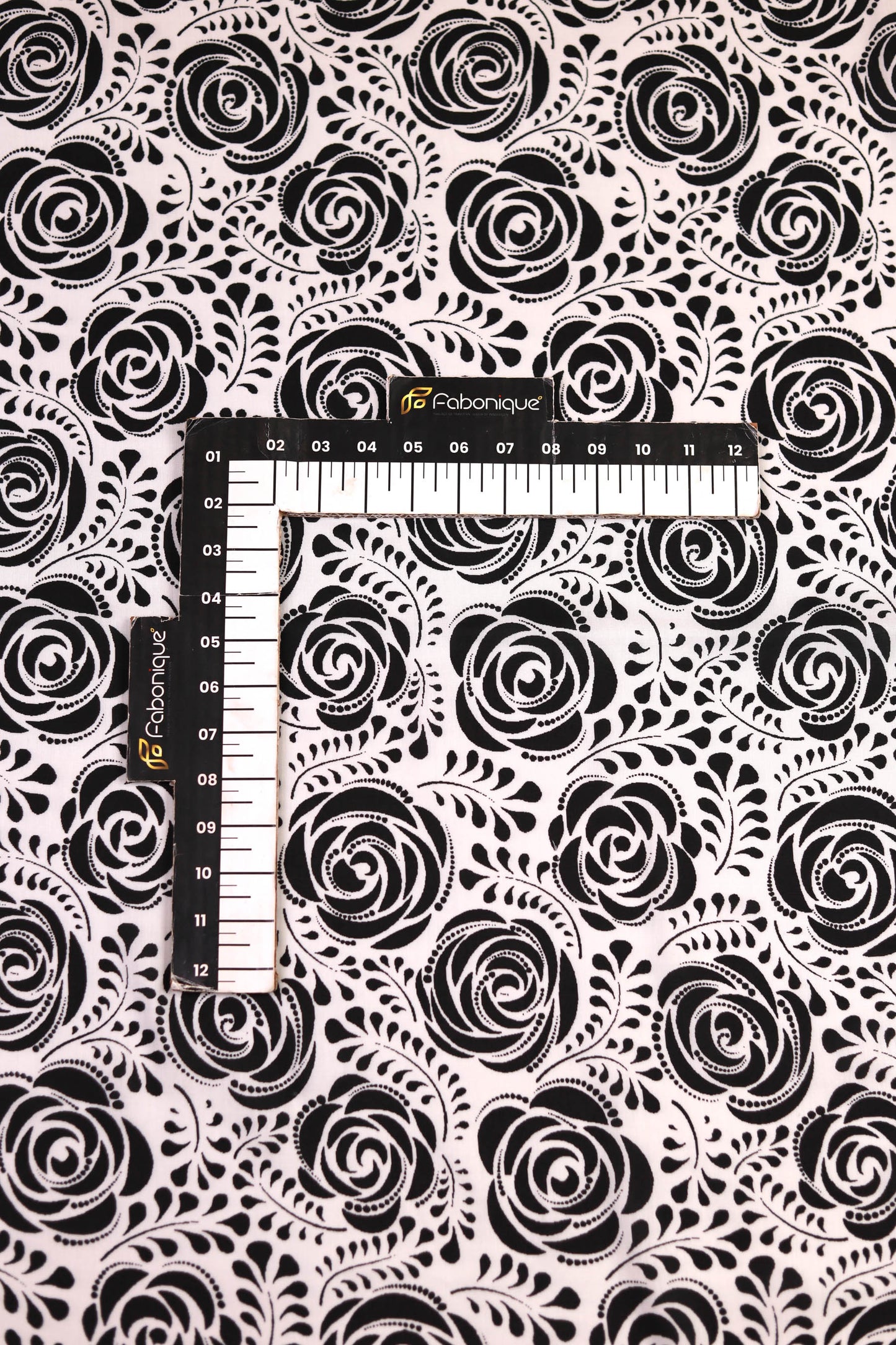 Ivory Noir Garden Muslin Printed Fabric