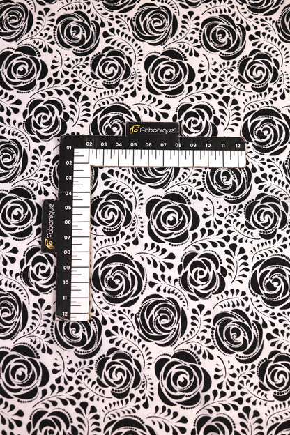 Ivory Noir Garden Muslin Printed Fabric