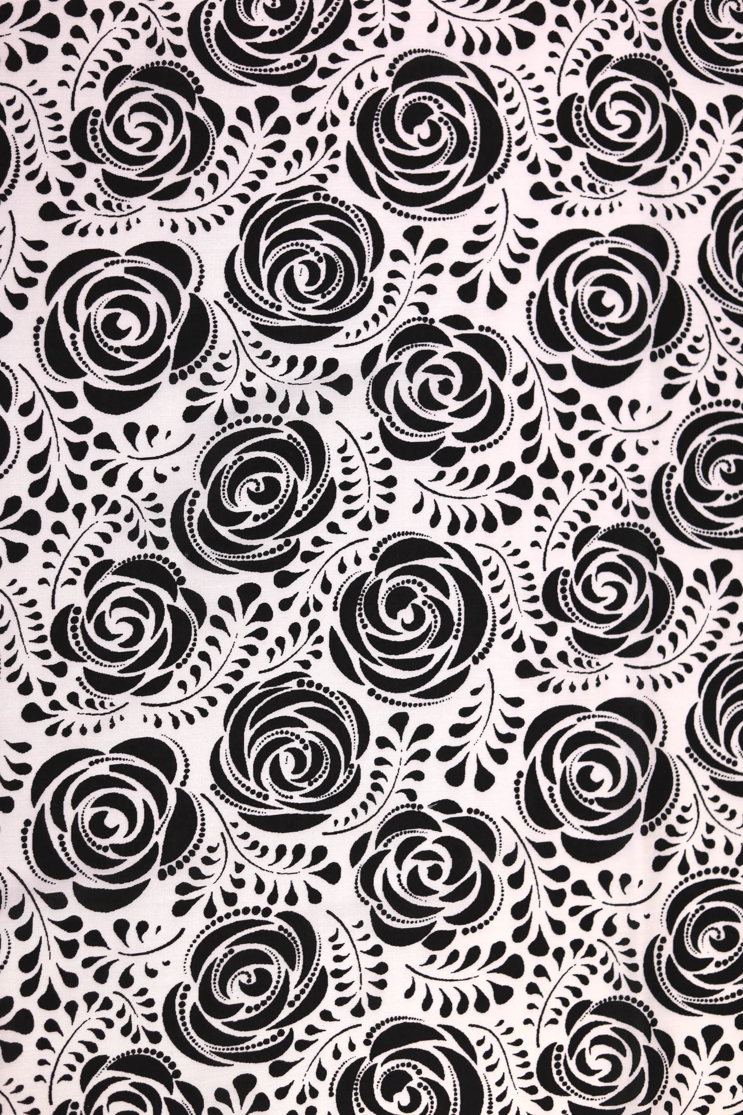 Ivory Noir Garden Muslin Printed Fabric