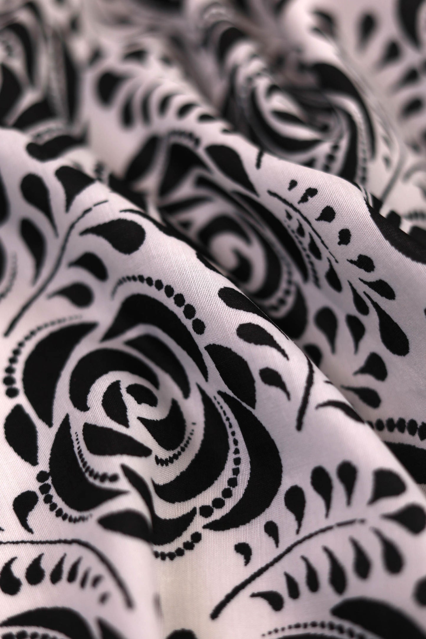 Ivory Noir Garden Muslin Printed Fabric