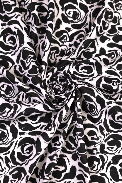 Shadow Blossom Muslin Printed Fabric