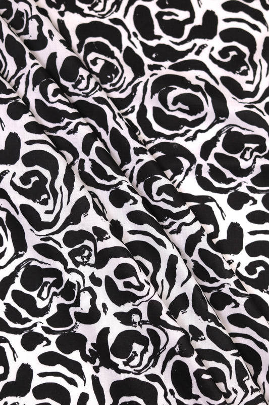 Shadow Blossom Muslin Printed Fabric