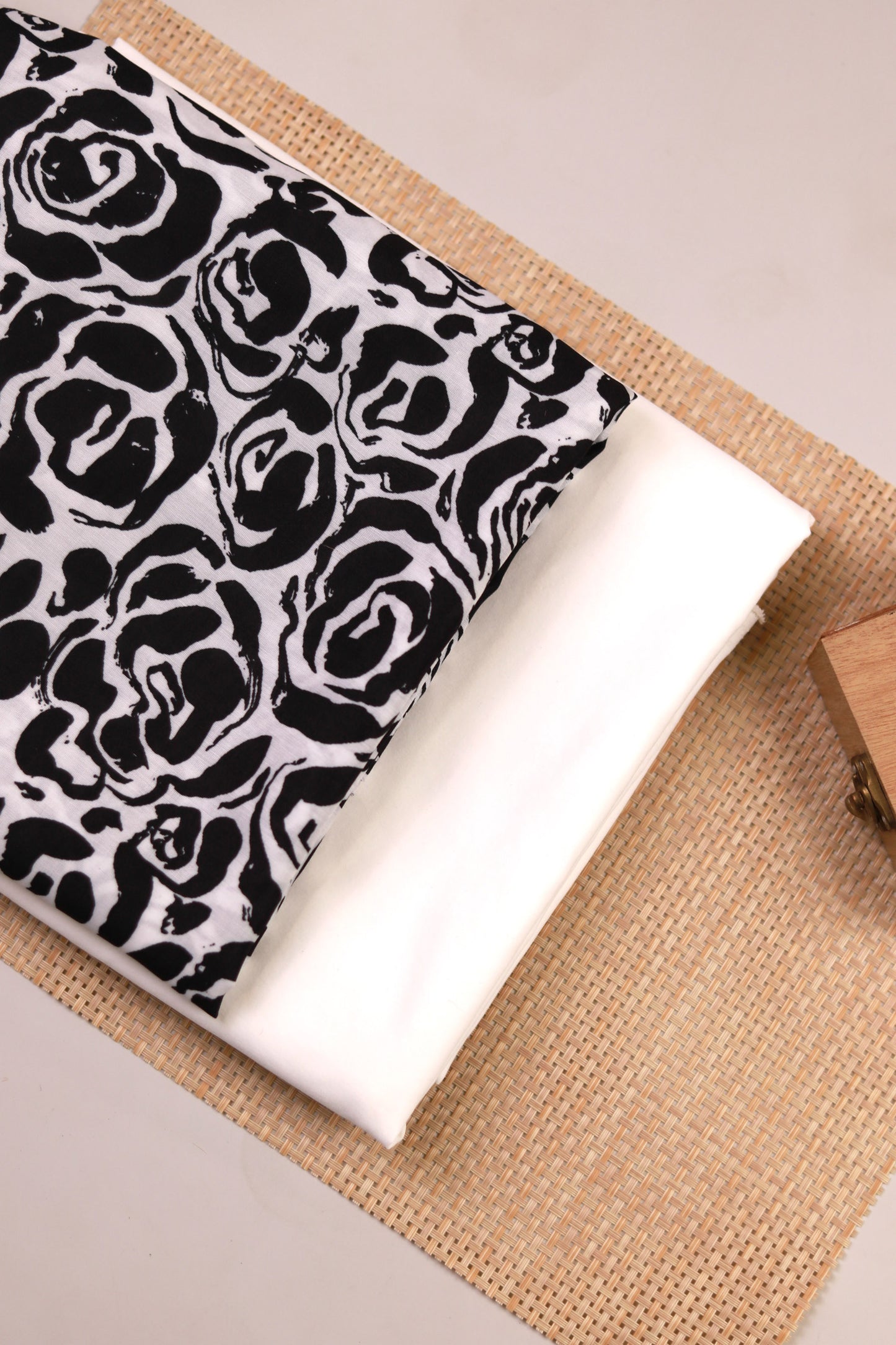 Noir Bloom Unstitched Fabric Combo