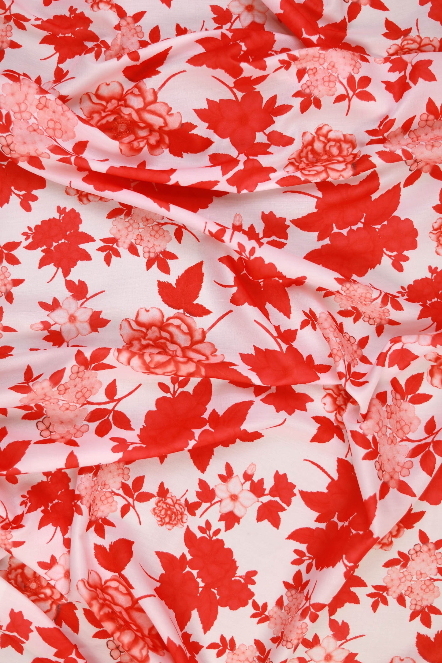 Coral Petal Muslin Printed Fabric