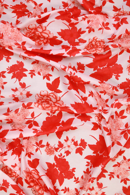 Coral Petal Muslin Printed Fabric