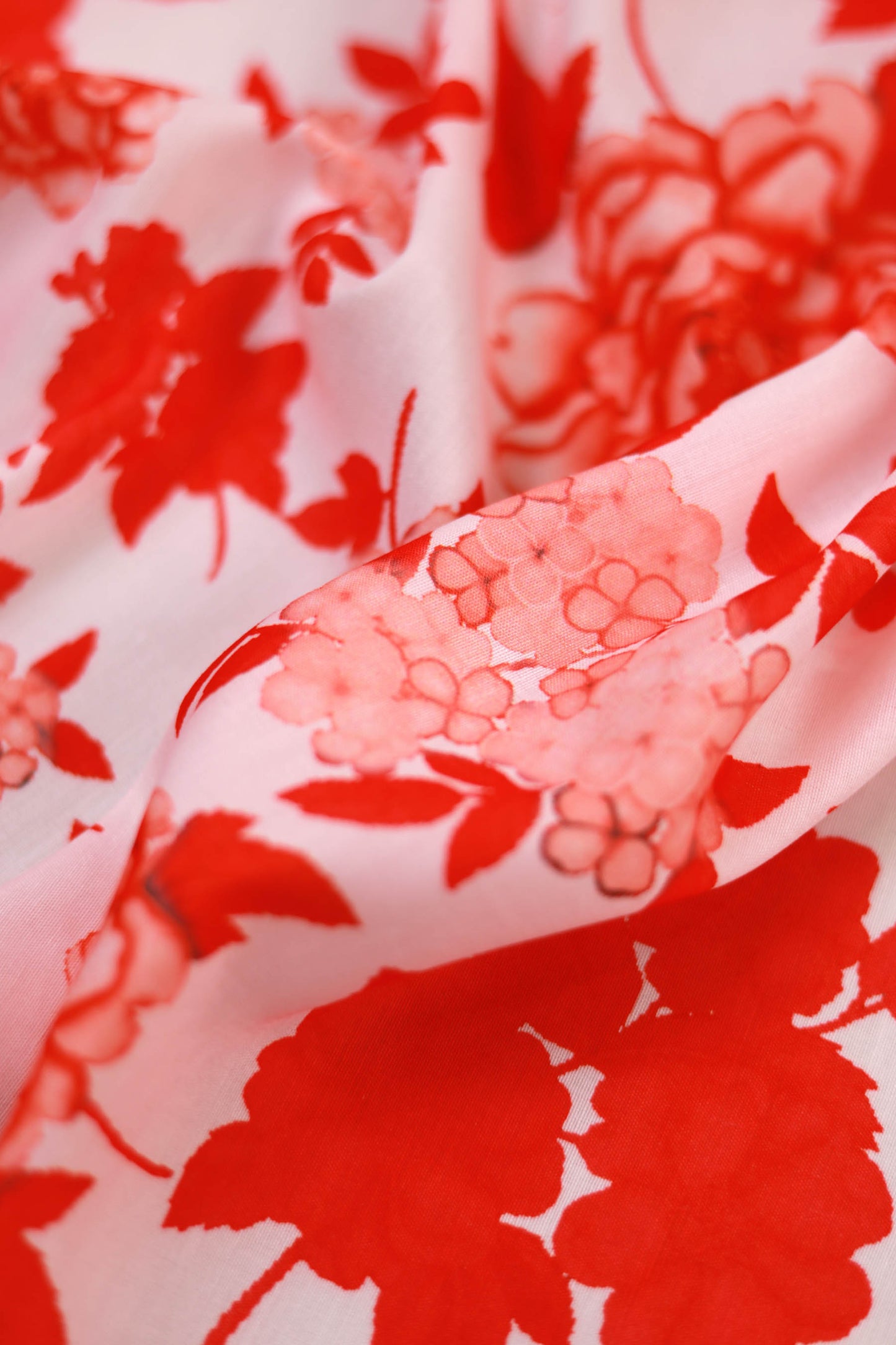 Coral Petal Muslin Printed Fabric